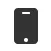 Black smartphone icon with a screen and a home button on a rounded square background.