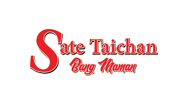 Logo with the text 'Sate Taichan Bang Maman' in red and black font on a white background.