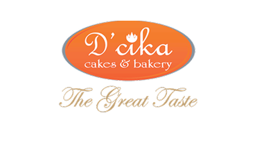 Logo for D'cika cakes & bakery with the tagline The Great Taste.