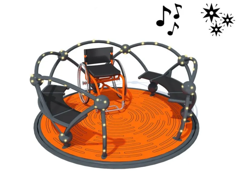 Inclusive Wheelchair Accessible Sensory Roundabout with LED Lights & Sound