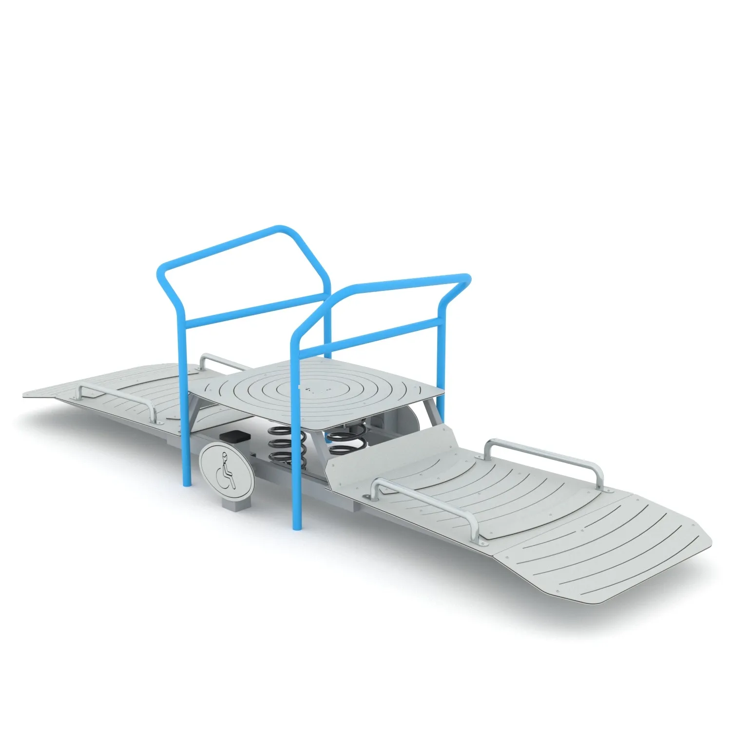 Inclusive Wheelchair-Accessible Platform Rocker – Steel Spring Rocking Play Unit