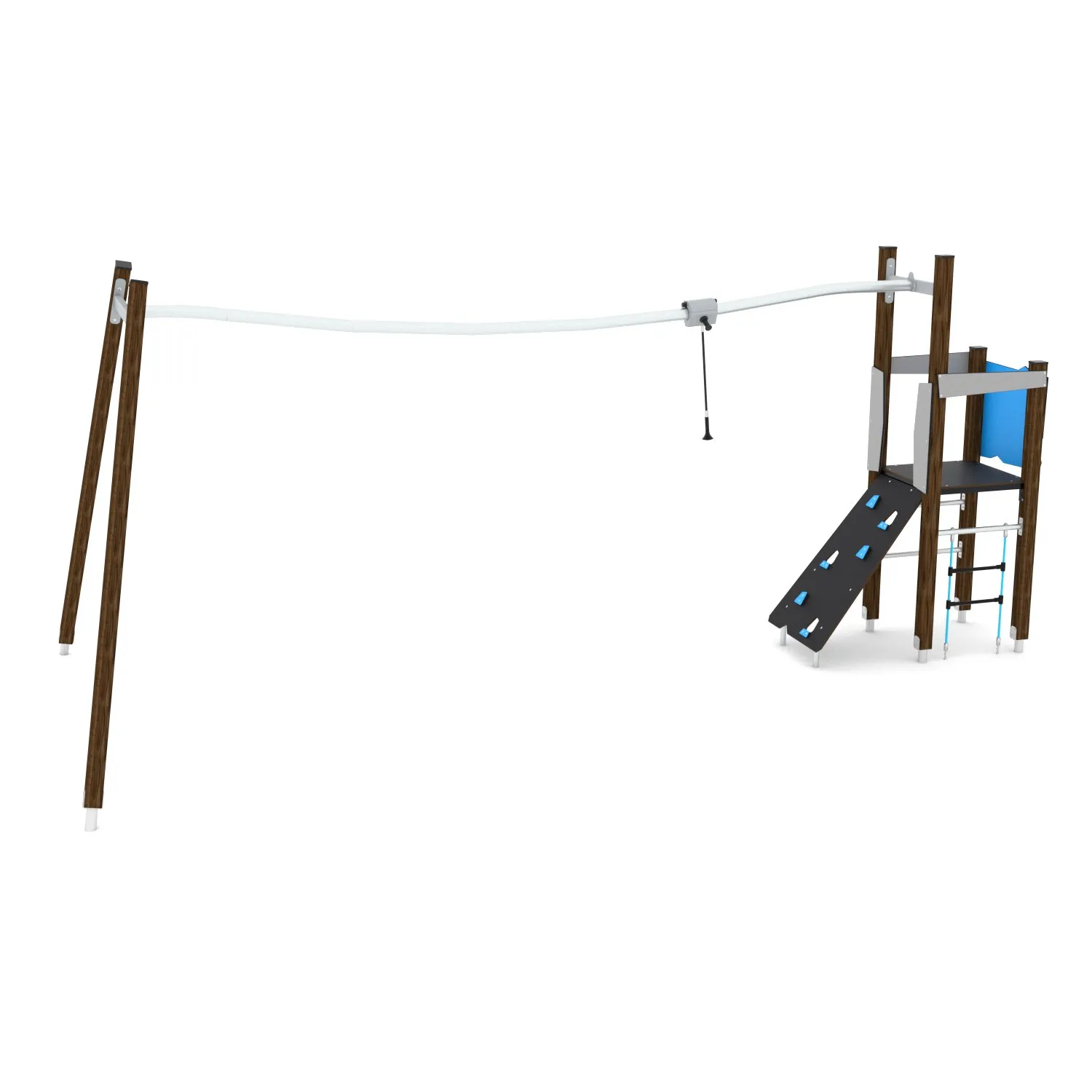 Wooden Playground Track Glider with Launch Tower