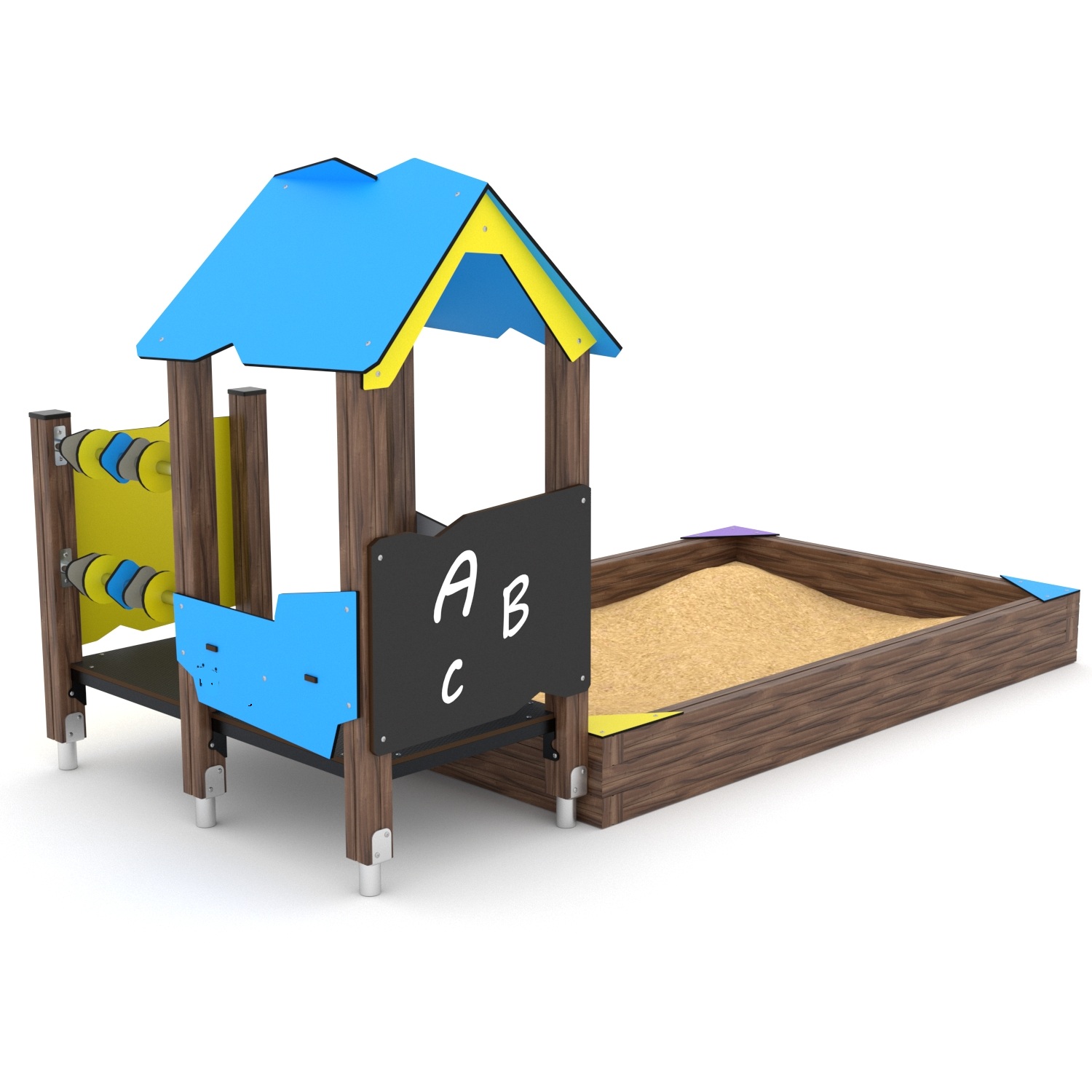 Playhouse With Sandpit – EYFS Sand & Role Play Unit With HDPE Panels and Timber-Effect Frame