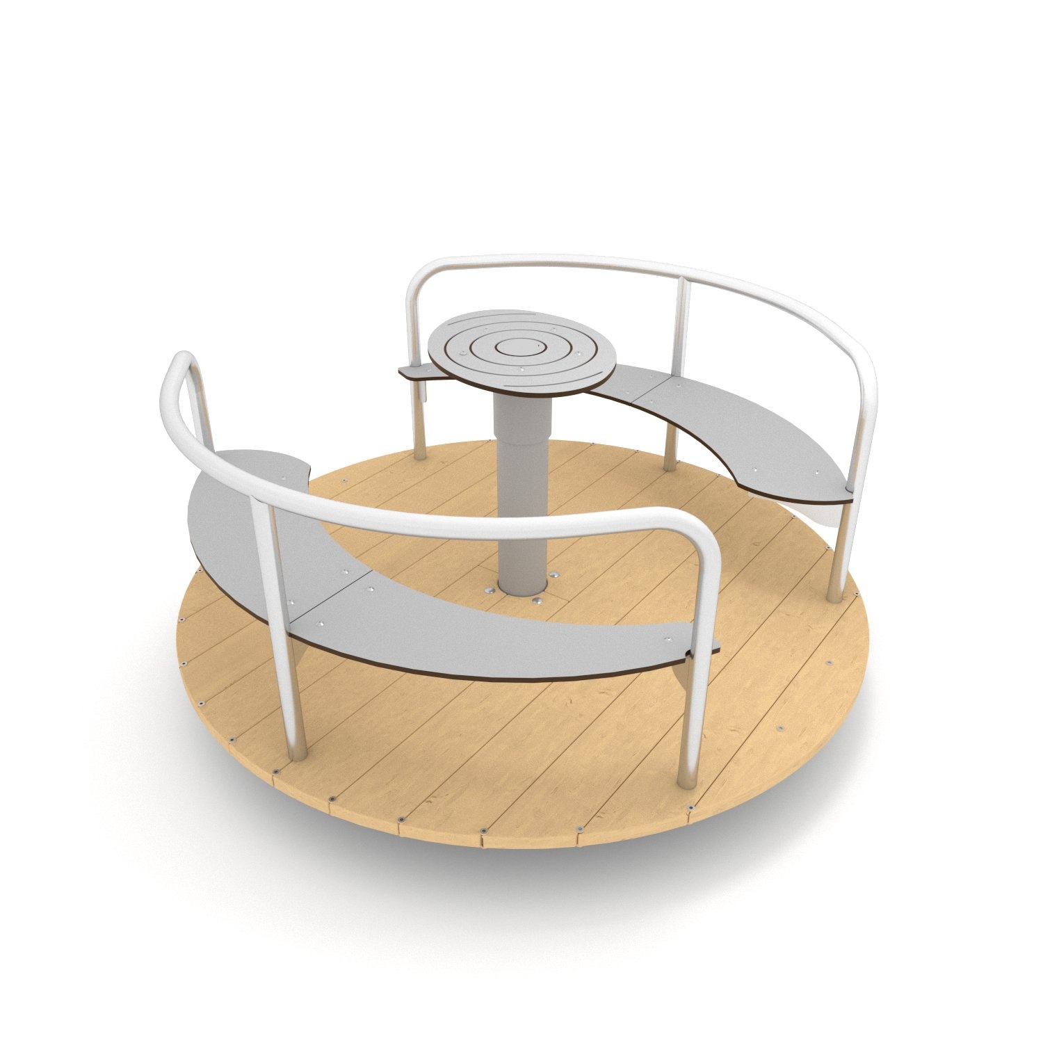 Robinia Playground Roundabout | Natural Timber Rotating Roundabout with Seating