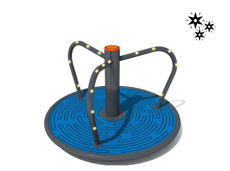 Light-Up Playground Carousel with Star Handles | Motion-Activated Rotating Spinner