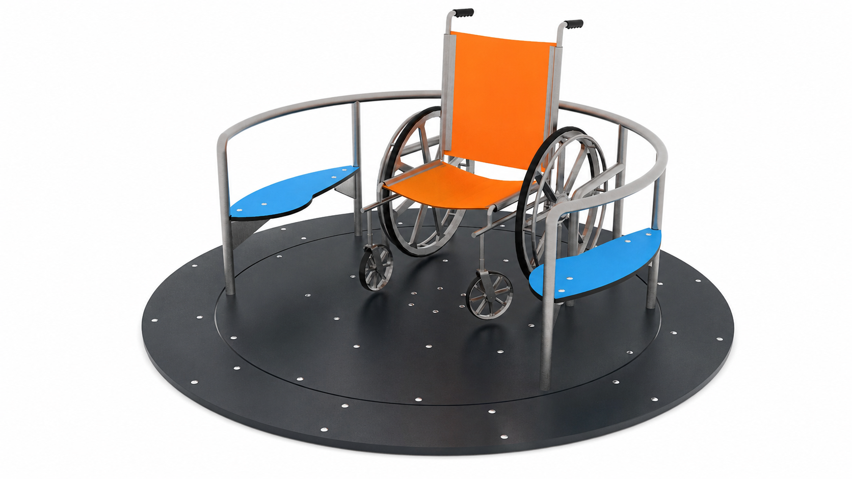 Inclusive Wheelchair Accessible Roundabout with Companion Seating | Fully Accessible Playground Carousel for Schools, Parks & SEN Environments