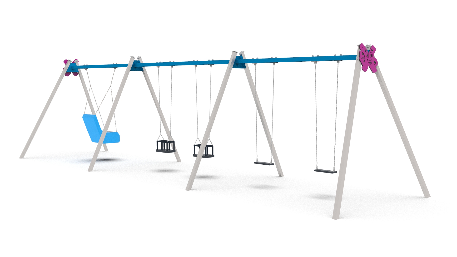Commercial 5-bay playground swing set