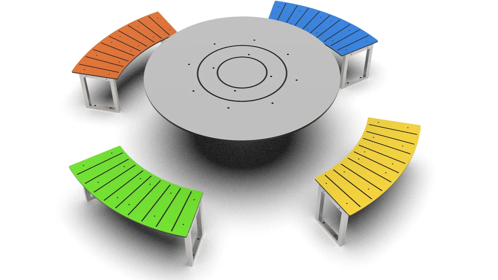 Commercial outdoor furniture — picnic benches and seating