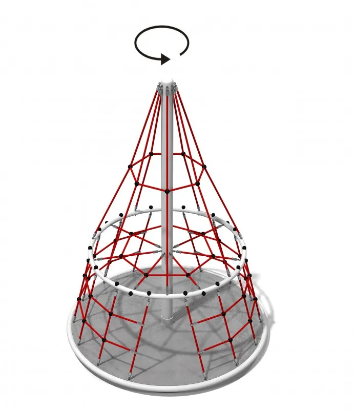 Rotating Cone Rope Climber with Platform – 3.0 m Spinning Climbing Net for Schools & Parks
