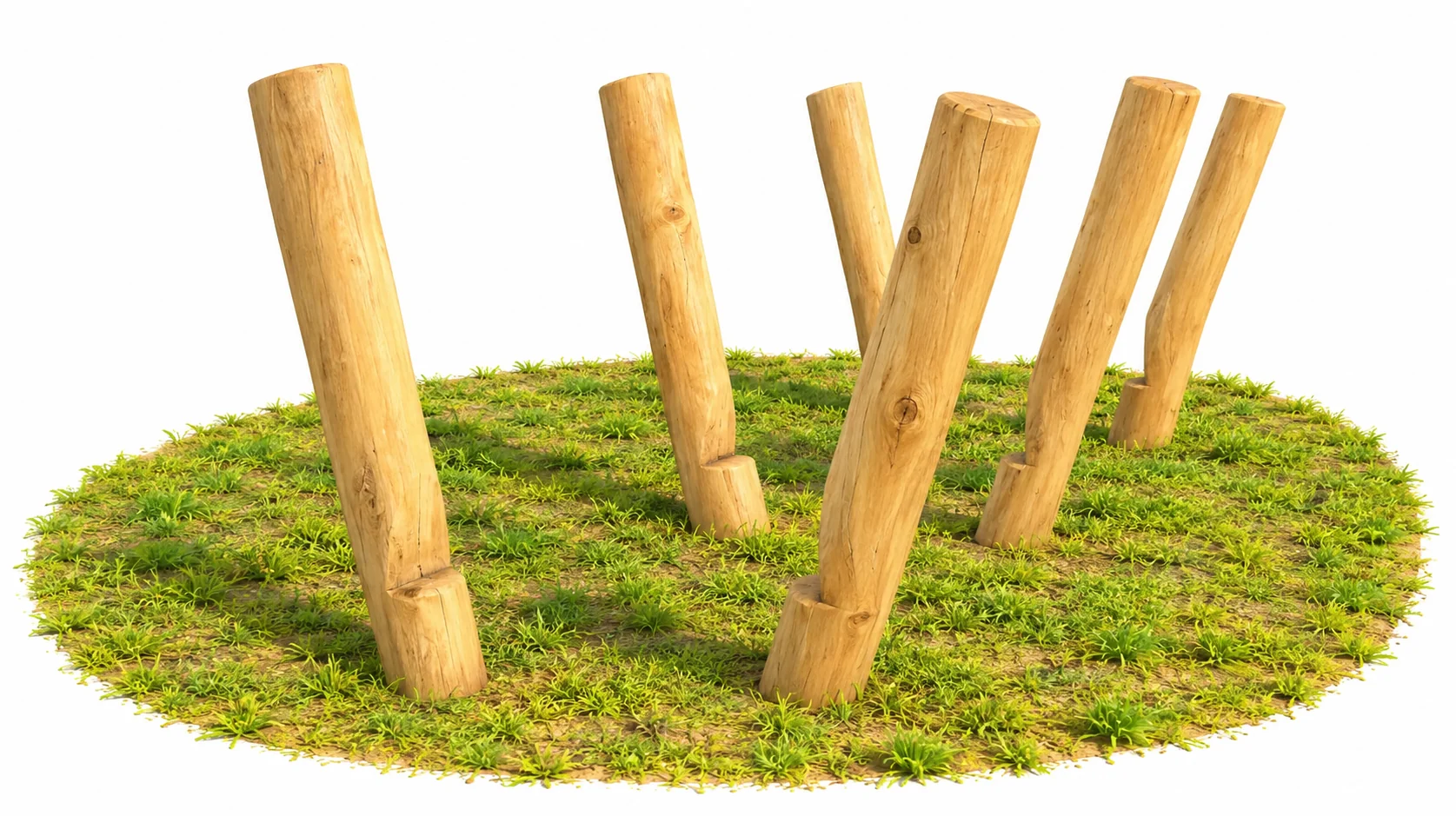 Robinia Stepping Posts | Natural Timber Trim Trail Balance Posts for Schools, Parks & Outdoor Play Areas