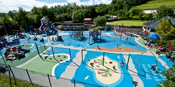 Outdoor Play Area With Multi Play Design & Safety Surfacing