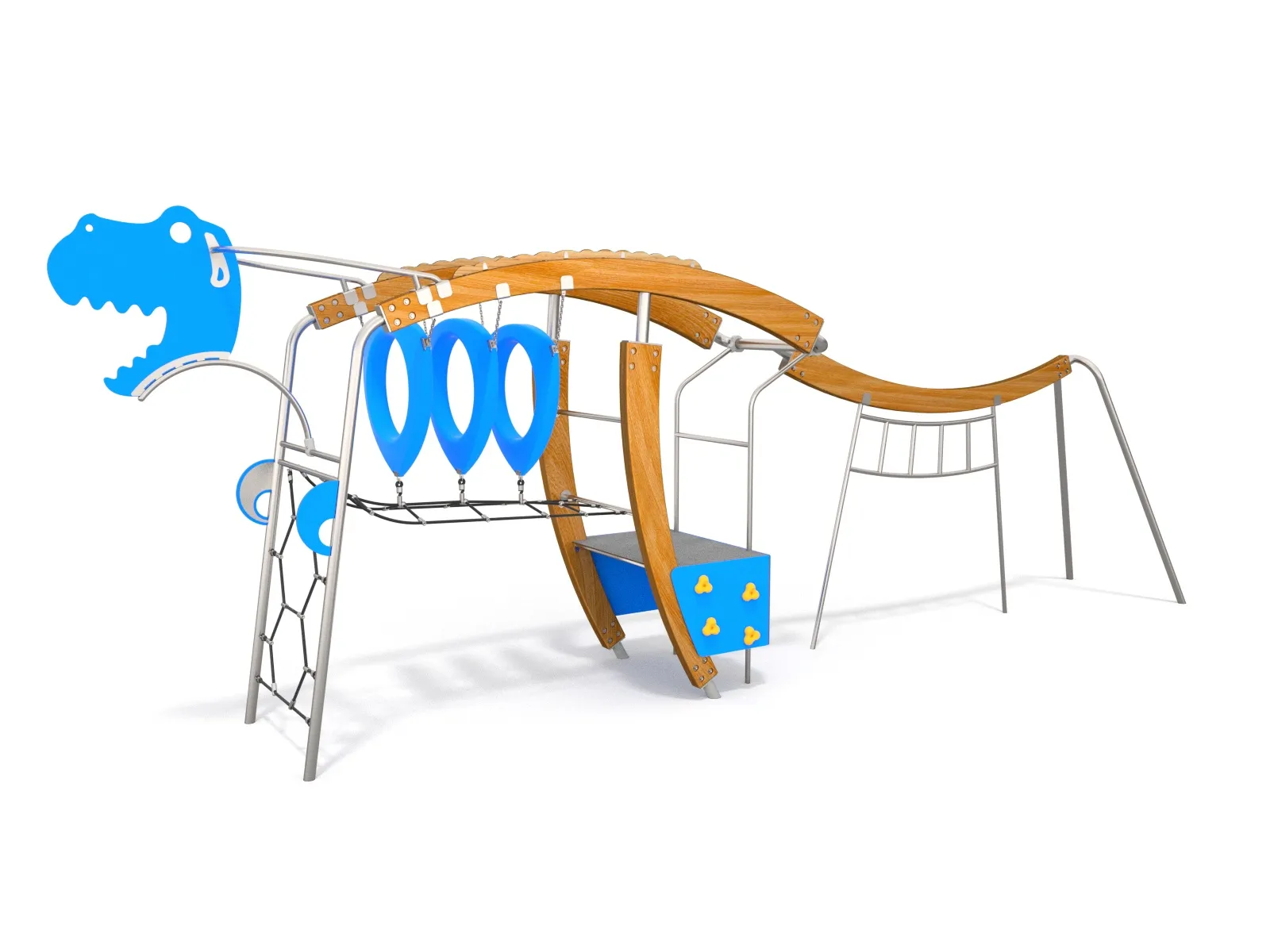 Outdoor sports area with basketball court in built up area