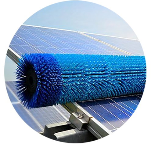 Solar cleaner brush
