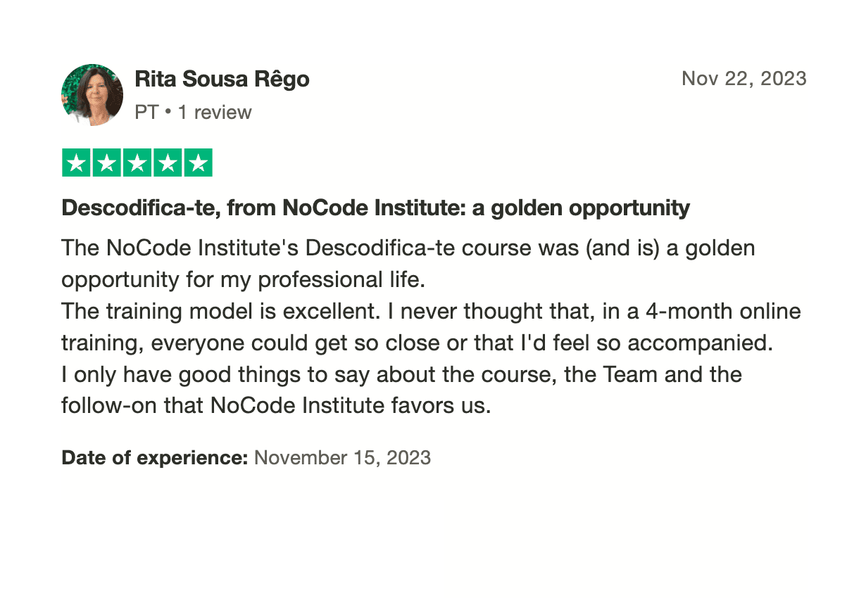 Testimonial Rita Rego