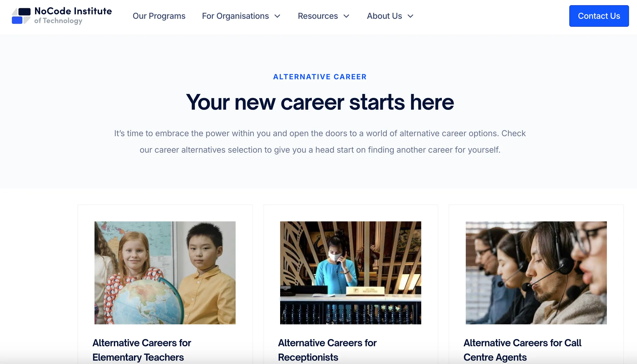 Alternative Careers Database - NoCode Institute