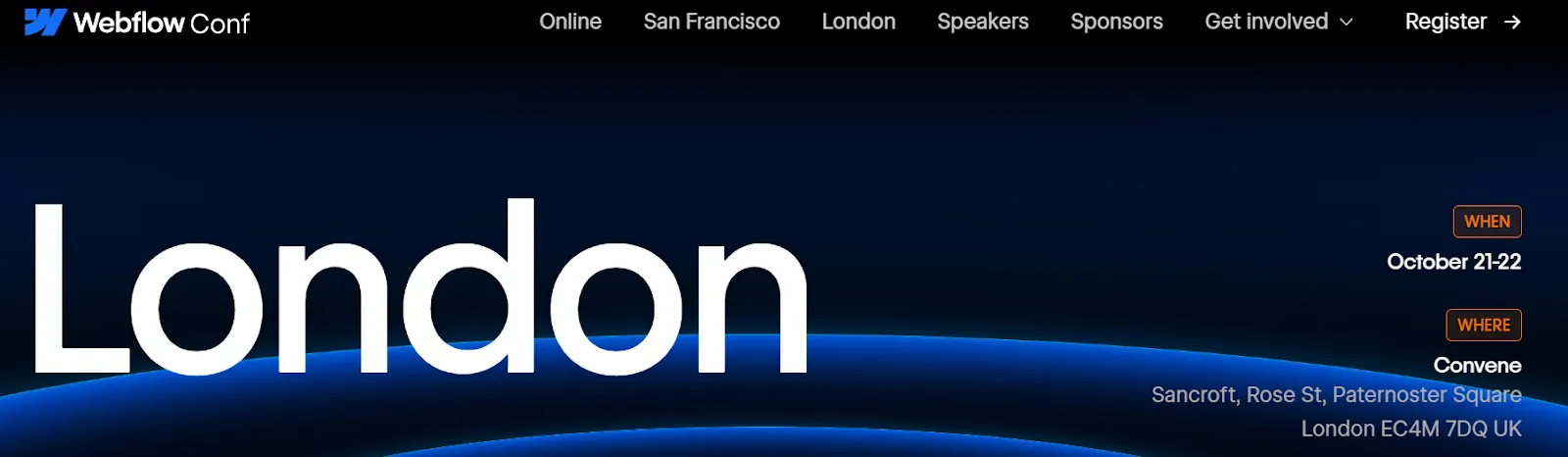 Date and Venue of WebConf London 2024.