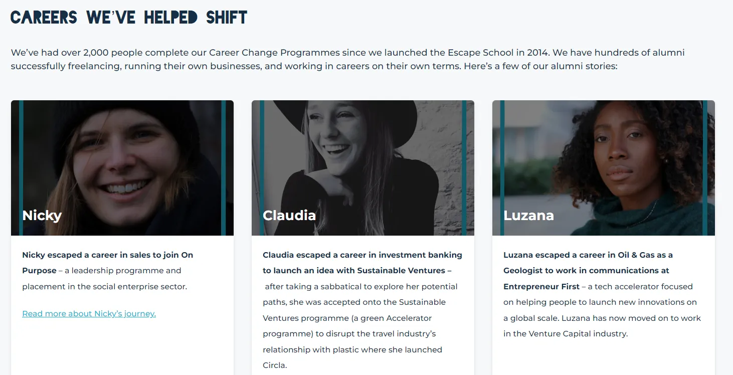 The Career Change Accelerator Testimonials