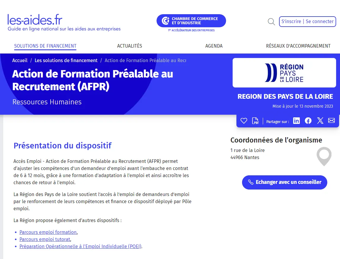 2. Action de Formation Préalable au Recrutement (AFPR)
