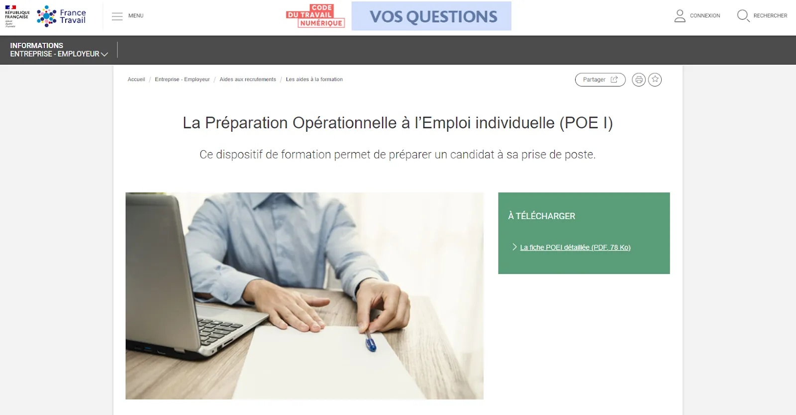 1. Préparation Opérationnelle à l’Emploi Individuelle (POE I)