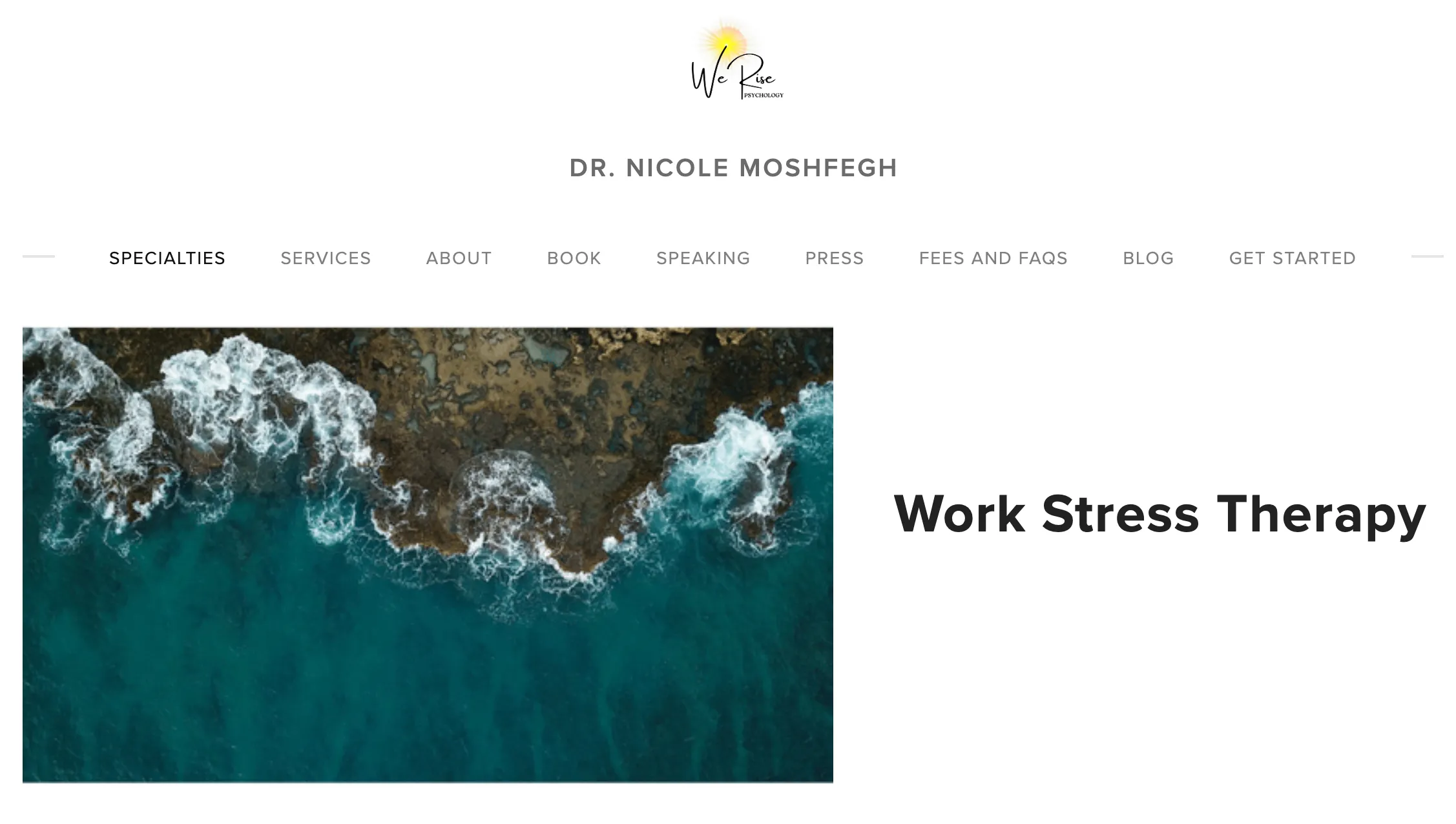Dr Nicole Moshfegh website screenshot