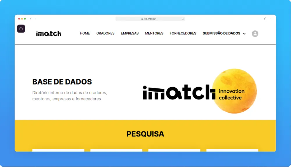 Project Showcase Mariana developed for Imatch