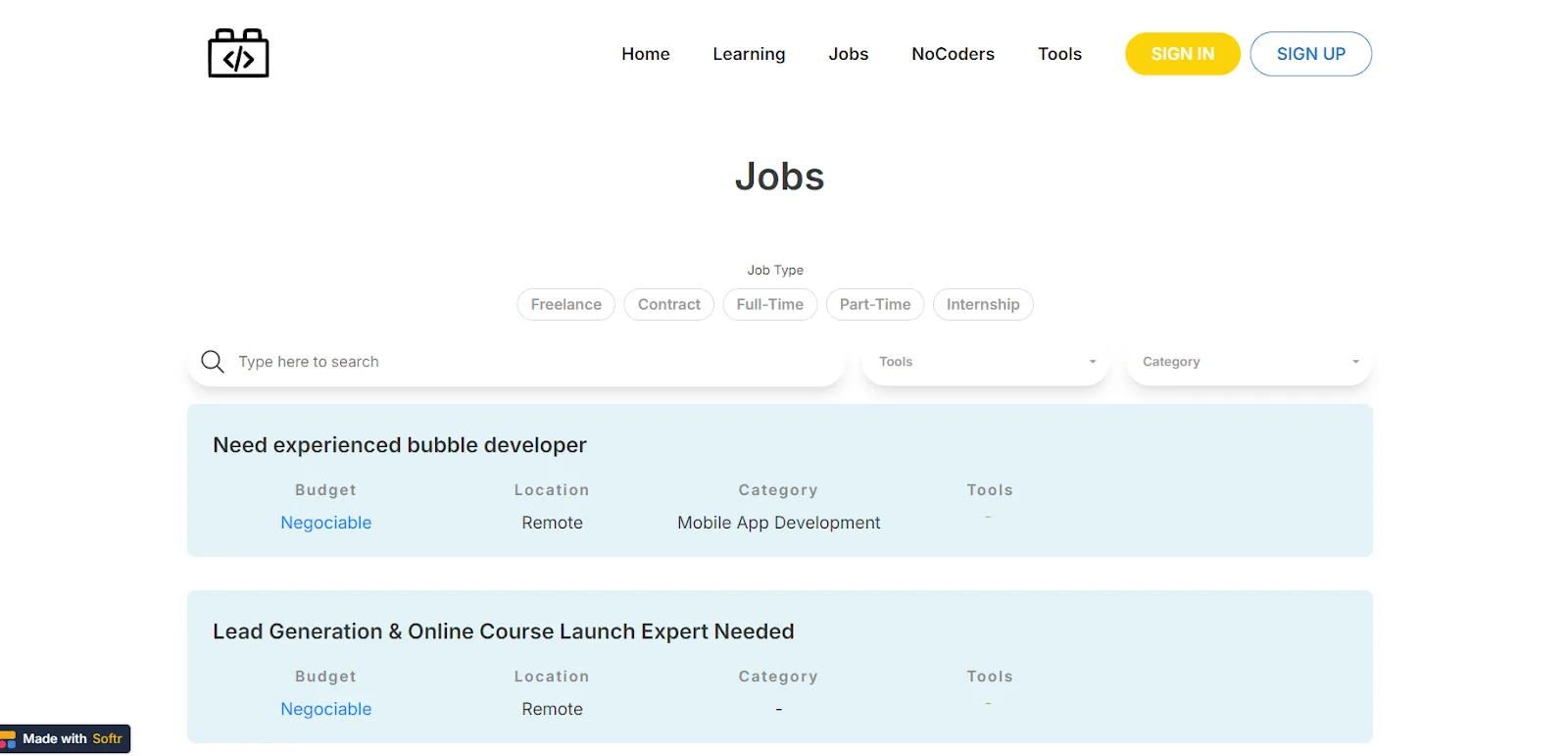 NoCodery Jobs