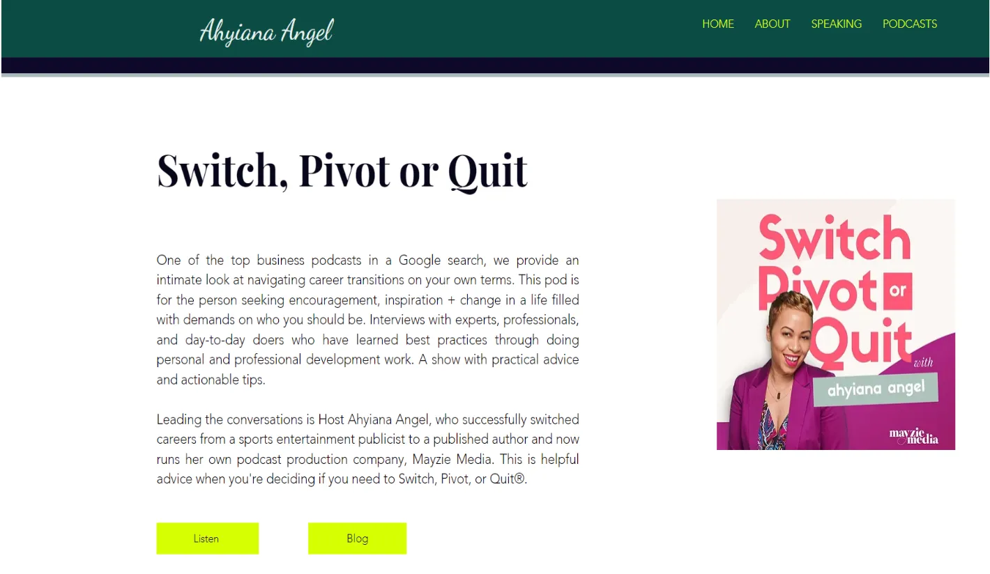 3. Switch, Pivot, Quit – Ahyiana Angel