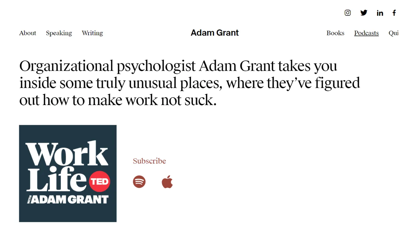 7. Work-Life by Adam Grant