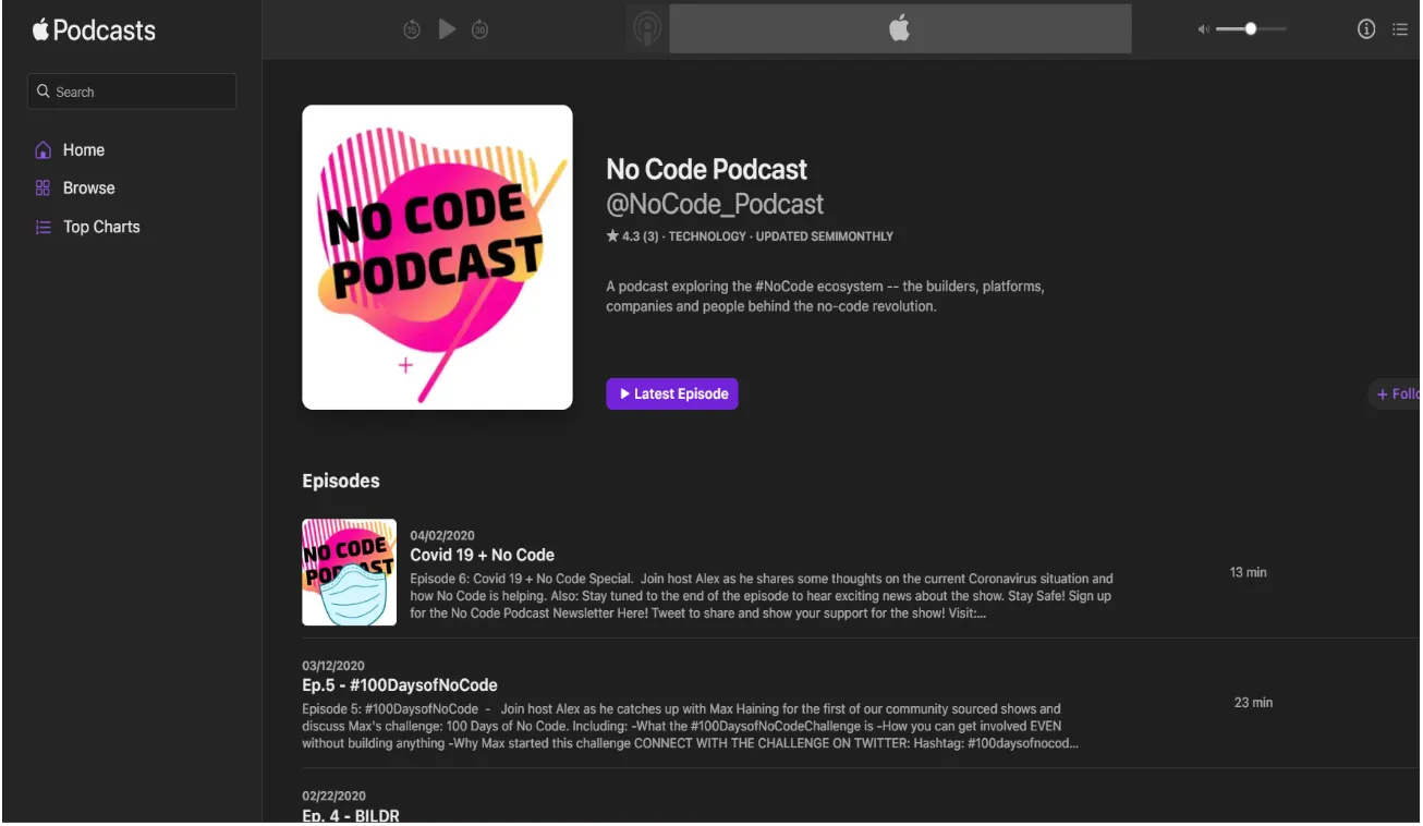 1. No Code Podcast