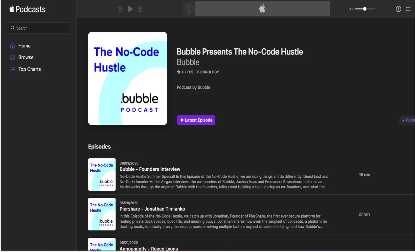 5. No-Code Hustle – Featuring Interviews With Bubble Builders