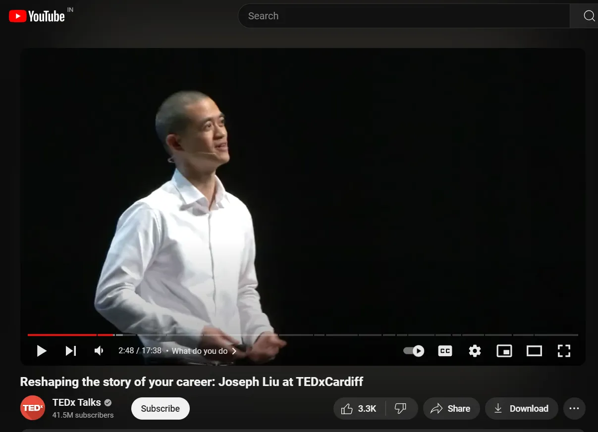 Reshaping the Story of Your Career – Joseph Liu