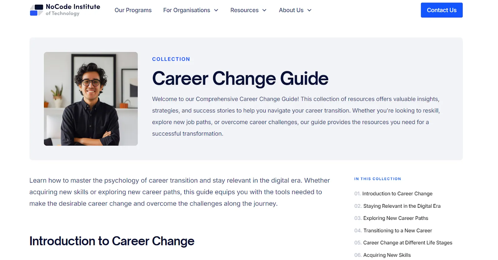 NoCode Institute’s Comprehensive Guide on Career Transitions