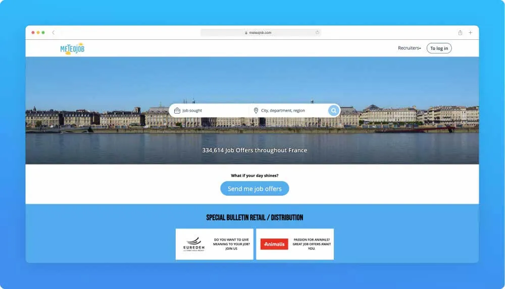 Meteojob website screenshot