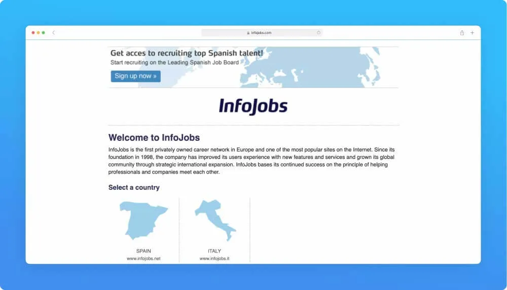 Infojobs website screenshot