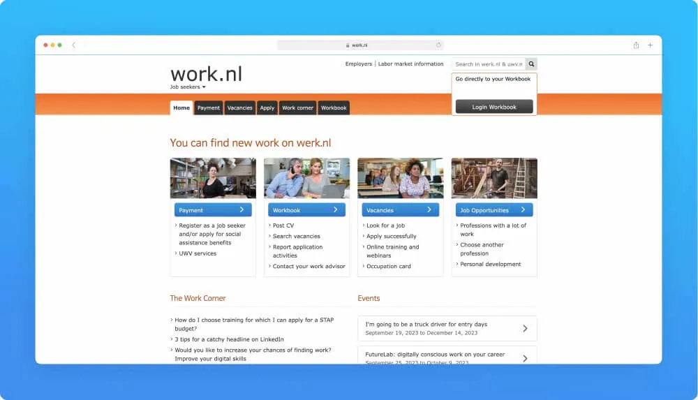 Werk website screenshot