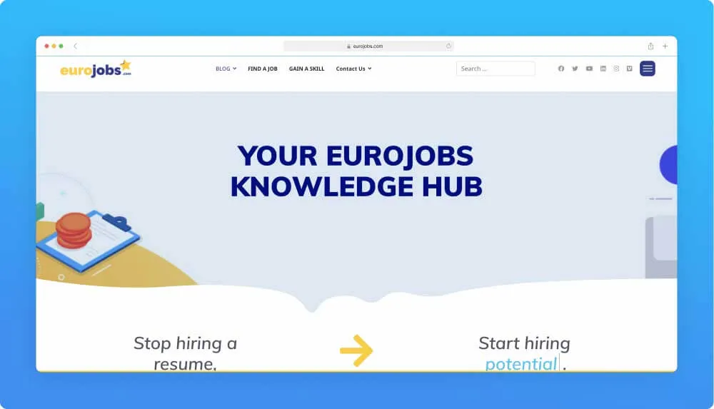 Eurojobs.com website screenshot
