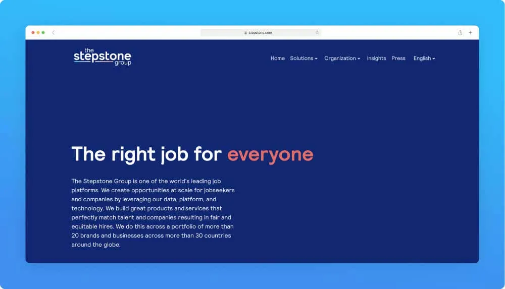 Stepstone website screenshot
