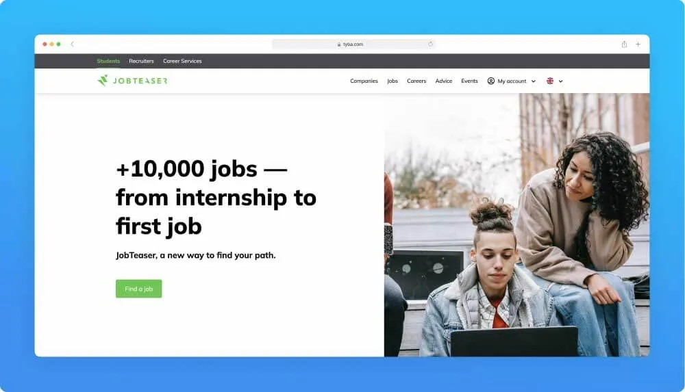 Tyba website screenshot