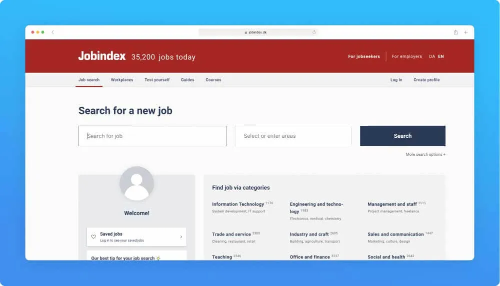 Jobindex website screenshot