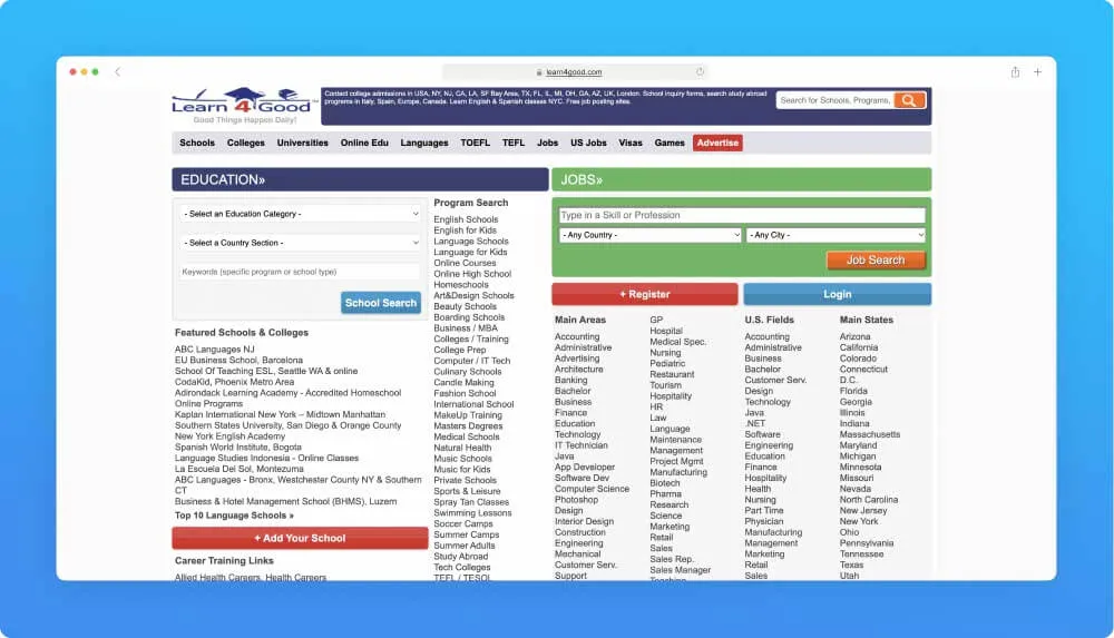 Learn4good website screenshot