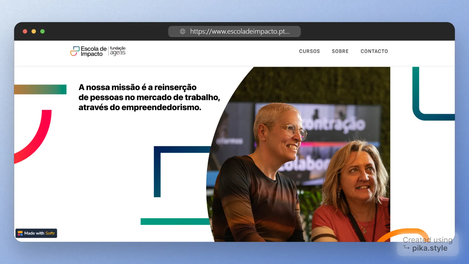 Escola de Impacto website screenshot
