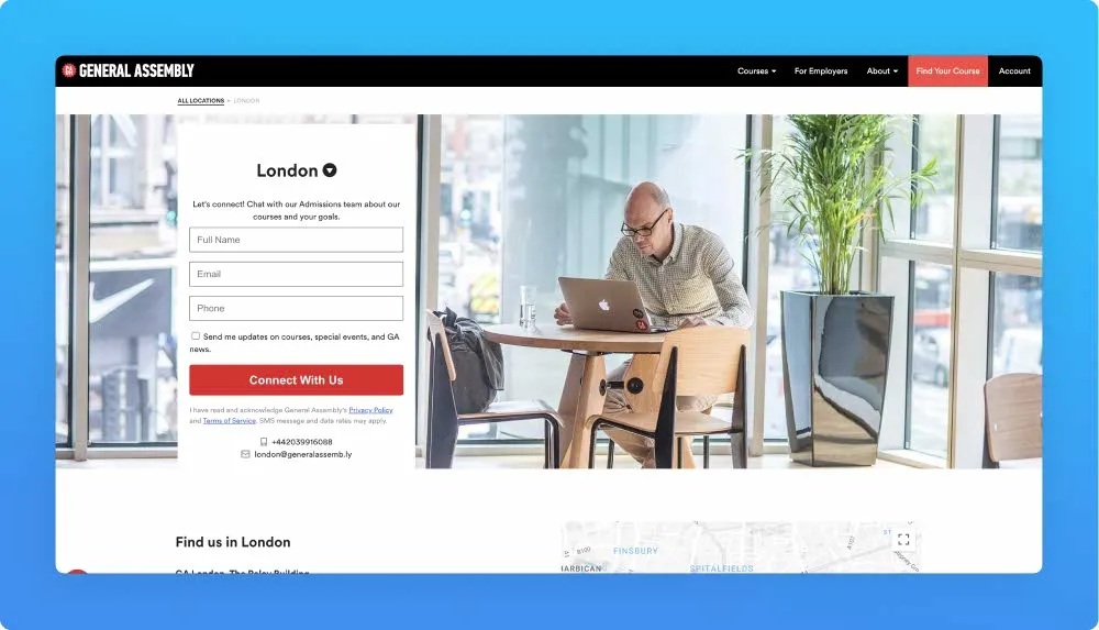 General Assembly professional programs and workshops website screenshot