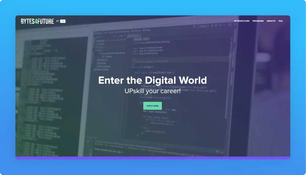Bytes4Future programs/ workshops website screenshot