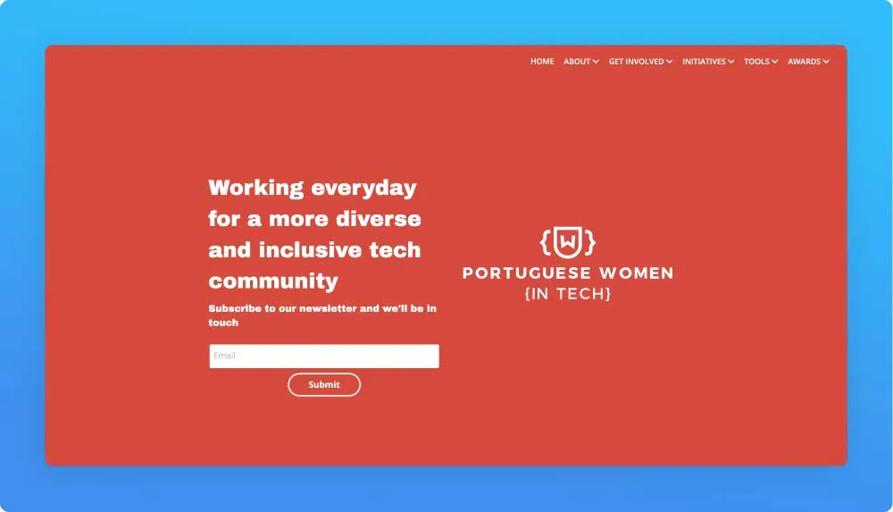 Portuguese Women in Tech - PWiTech programs/ workshops website screenshot