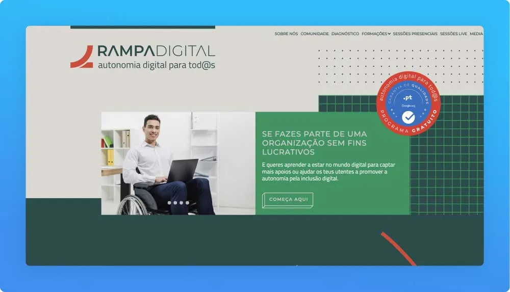 Rampa Digital programs/ workshops website screenshot