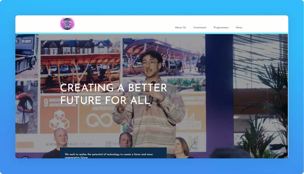 Social Tech Trust London Foundation website screenshot