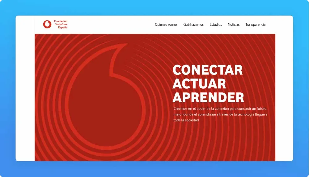 Vodafone Foundation Madrid website screenshot
