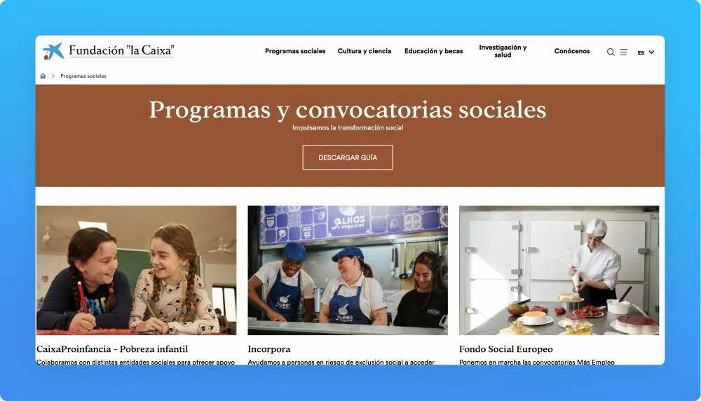 Foundation Fundación La Caixa Madrid website screenshot
