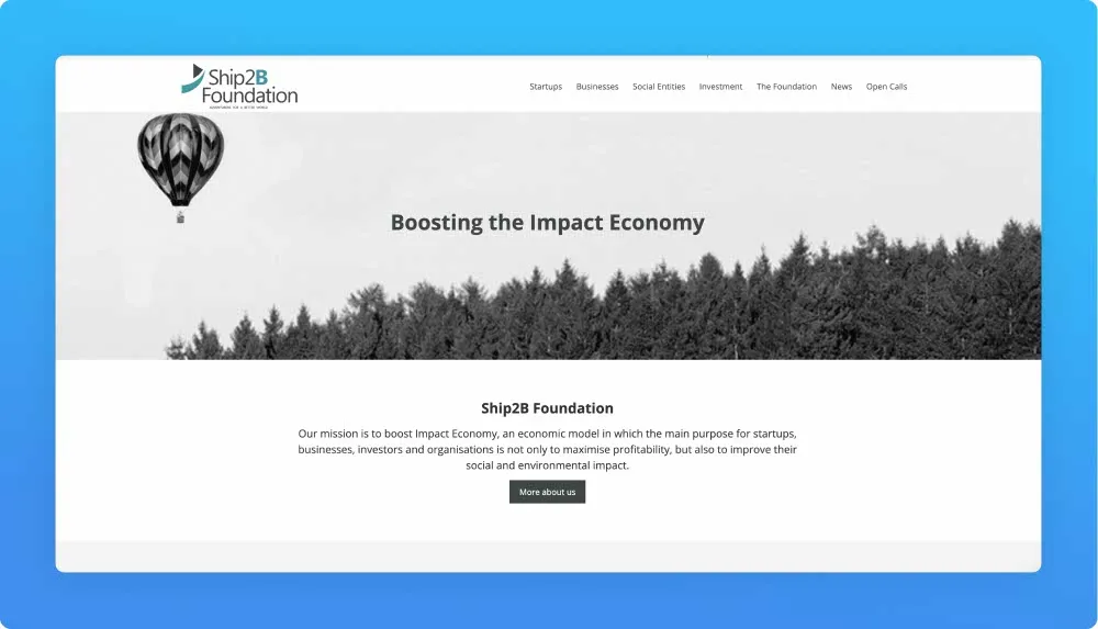 Ship2B Foundation Madrid website screenshot