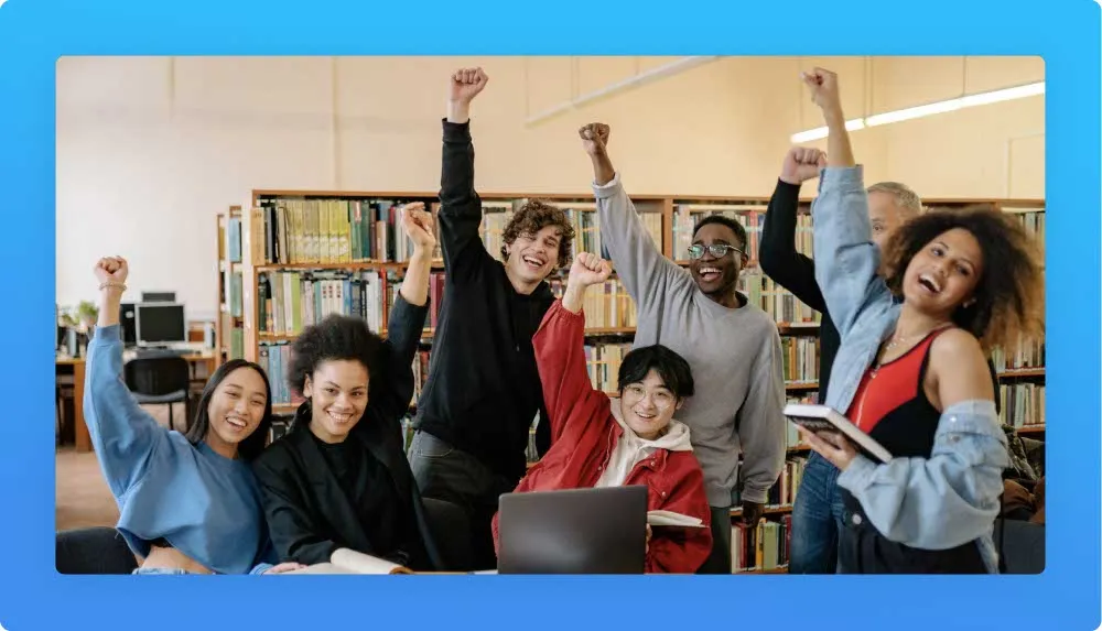 Students celebrating the start of their new scholarship funded by a Madrid Foundation